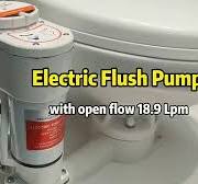 Pompe à Eaux Usées Toilette Yacht 24V – Auto-amorçante, étanche, Débit 5,5 GPM – Pour Bateaux, Installations Marines