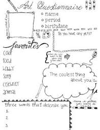 Get To Know You Worksheet For Art Class Art Class Art Handouts Art Class Posters