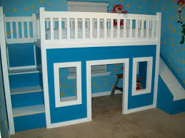 Playhouse Loft Bed With Stairs And Slide Playhouse Loft Bed Loft Bed Ana White The edges of the slide was not looking very safe so i have added pieces of styrofoam on it, covered.
