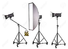 Studio Lighting Stands With Flash And Softbox Isolated On The Stock Photo Picture And Royalty Free Image Image 149895790