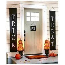Featuring signage made from outdoor elements, such as pottery or repurposed wood, rustic beach art is the perfect accessory for a backyard paradise. Lulalula Trick Or Treat Halloween Banner Halloween Decorations Outdoor Signs For Home Office Porch Front Door Halloween Decorations For Ready To Welcome Kids Buy Online In Aruba At Aruba Desertcart Com Productid 144352129