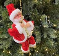 Electric Climbing Santa Claus on Rope Ladder with Lights and Music Battery  Operated Funny 8.3'' Tall Santa Climbing Up and Down Christmas Hanging ...