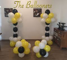 Black And White Balloons Yellow Black White Balloon Columns And Balls Black And White Balloons Yellow Balloons Spelling Bee Decorations