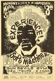 Jimi Hendrix 1968 Tempe Vintage Concert Posters Psychedelic Poster Jimi Hendrix Poster