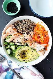 Salmon Poke Bowl Recipe With Quinoa Recipe Salmon Poke Bowl Recipe Poke Bowl Recipe Healthy Recipes