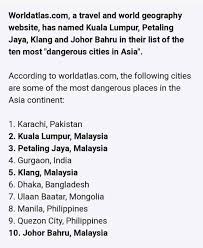 Tanya accountenn dia cakap lulus hahaha belanjawan sebelum audit tahunan mood konvoi on kikkk try jenama lain tengokk minggu koyak rabak jnji puas hati pomen castrol tu tpi pakai minyak motul. Empat Bandar Di Malaysia Tersenarai Antara 10 Bandar Berbahaya Di Rantau Asia Sebenarnya My