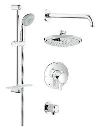 View The Grohe 35 051 Grohflex Pressure Balanced Shower System Includes Shower Head Hand Shower Shower Arm Hose And Shower Systems Grohe Shower Shower Set