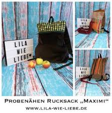 Practical in use with pockets. Rucksack Nahen Maximi Ein Schnitt Fur Erwachsene Und Kinder Lila Wie Liebe