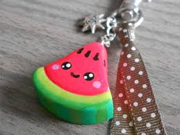 Tuto Fimo Pasteques Bijoux Sucres Bijoux Fantaisie Bijoux Gourmands Pate Fimo Nail Art Et Miniature Polymer Clay Crafts Polymer Clay Charms Clay Charms