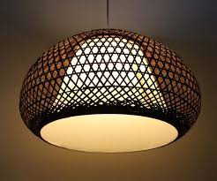 Brown Or Natural Bamboo Color And Yellow Parchment Circular Etsy In 2021 Circular Pendant Light Plug In Pendant Light Pendant Lamp Shade