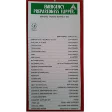 Emergency Preparedness Flip Chart For School Home Office