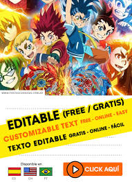 10 personalised birthday invitations party invites 18th 21st 25th 30th. 12 Free Beyblade Burst Birthday Invitations For Edit Customize Print Or Send Via Whatsapp Fiestas Con Ideas