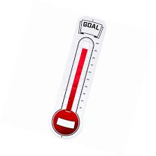 fundraising thermometer chart goal tracker dry erase setting wall mounted gi 861158000393 ebay