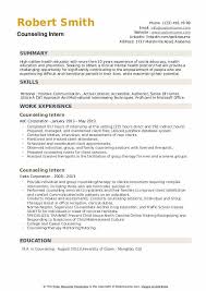 counseling intern resume samples