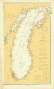 Amazon Com Map General Chart Of Lake Michigan 1919