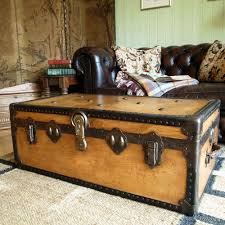 Vintage Steamer Trunk 30s Travel Trunk Industrial Chest Coffee Table Blanket Box Vintage Steamer Trunk Steamer Trunk Coffee Table Storage Box