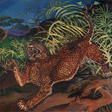 Antonio ligabue, tigre reale, china e pastelli a cera su carta intestata dell'ospedale psichiatrico san lazzaro di reggio emilia, 1941, 36x50 cm. The Torments And Enchantment Of Antonio Ligabue Italian Ways Naive Art Art Oriental Art