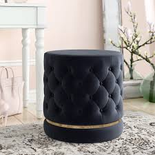 Hardwood vanity bench with upholstered seat free ! Black Vanity Accent Stools Chairs You Ll Love In 2021 Wayfair