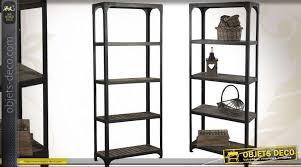 Suspendu etagere style industriel dans des etageres bois noir etagere style industriel etagere en tuyau meubles en tuyau. Etagere En Bois Et Metal De Style Industriel 205 Cm