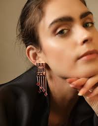 Buy Brown And Red Cancan Earrings by ESME at Ogaan Online Shopping Site
