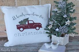 Picture created by glynis1 using the free blingee photo editor for animation. How To Make An Easy Christmas Red Truck Farmhouse Pillow
