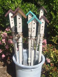 Garden centers sell wooden stakes, bamboo stakes, plastic stakes, and metal stakes to which you can attach plants with a plastic plant tie. Adjusted Listing Custom Order Birdhouse Garden Stakes Bird Houses Diy Spindle Crafts Backyard Decor