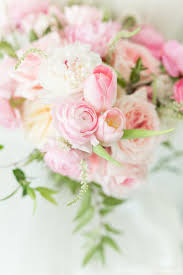 Detail Of Sweet Spring Bridal Bouquet Of Light Pink Peony Light Pink Sweet Akito Rose White Wedding Flowers Tulips Pink Tulips Bouquet Bridal Bouquet Spring