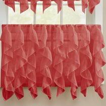 Café curtain leo rod insulated stone grey. Red Tier Valances Kitchen Curtains You Ll Love In 2021 Wayfair