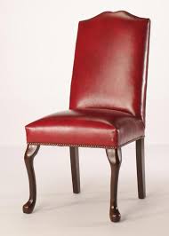 Modern dining chairs set of 2, dining room chairs with faux leather padded seat back in checkered pattern and sled chrome legs, kitchen chairs for dining room, kitchen, living room, white chairs. Split Camel Back Queen Anne Dining Chair With Nailhead Trim