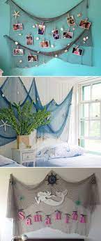 Bring The Feel Of The Sea To The Kid S Room By Hanging A Fishing Net Decoration Beach Themed Bedroom Mermaid Decor Bedroom Bedroom Themes