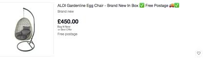 Morrisons have taken on aldi in the egg chair department, and are. Aldi S Sold Out Egg Chair Selling For Three Times The Price On Ebay