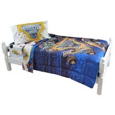 Boys yellow digger bedroom idea from @asda range. Monster Jam Bed Sheet Set Grave Digger Maximum Destruction Bedding Accessories