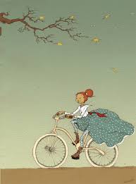 This Would Be Interesting As A Series Through The Seasons Illustration Velo Illustrations Dessins Mignons