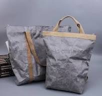 [Hot Item] Washable Tyvek Custom Printed Waterproof Portable Grey DuPont  Tyvek Kraft Paper Backpack Bag