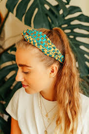 MY DORIS YELLOW & TURQUIOSE HEADBAND