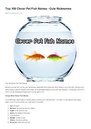 Top 100 Clever Pet Fish Names Cute Nicknames