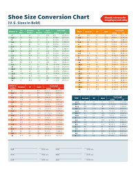 shoe size conversion chart free download