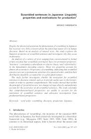 * we analyze the spence education game market signaling—informational transfer in hiring and related processes. Pdf Scrambled Sentences In Japanese Linguistic Properties And Motivations For Production