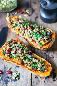 Perfect for fall or your thanksgiving or holiday table, you'll love this creamy casserole topped with a crispy vegan 'parmesan' topping and panko breadcrumbs. Stuffed Butternut Squash Vegan Veggie Desserts