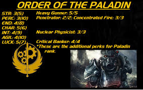 Most follow the original regime for ranking. Tamriel Vault Character Build The Brotherhood Fo4