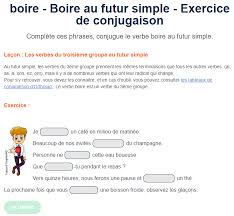 Retrouvez toutes les explications sur la construction de la conjugaison du verbe manger. Exercice De Conjugaison Boire Au Futur Simple Futur Simple Exercices Conjugaison Enseignement Du Francais