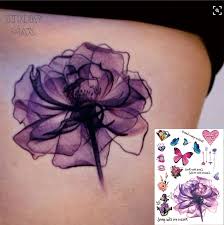 Drawn with light blue and light purple sharpie! W02 1 Piece Purple Watercolor Dreamy Lotus On The Waist Temporary Tattoo With Butterfly Heart Diamond Pattern Tattoos Tattoo Lotus Temporary Tattoo Lotustemporary Tattoo Watercolor Aliexpress