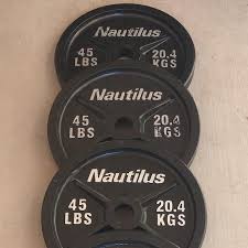 This is the ipf (international powerlifting federation) and iwf (international weightlifting federation) regulation size. 4 X 45lb Nautilus Olympic Weights Weight Plates For Sale In Las Vegas Nv 5miles Buy And Sell