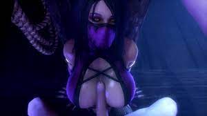 3d animated big breasts bouncing breasts breasts cleavage  erection face mask female large breasts large penis looking at viewer male  mask mileena mortal kombat noname55 outercourse paizuri partial male