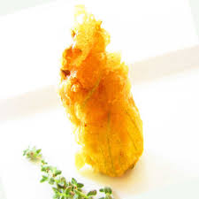 Fiori di zucca in tempura. Entree Di Fiore Di Zucca In Tempura Con Ricotta E Alici Fresche Fresco Pesce