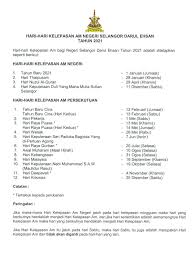 Kedah, kelantan, perlis & terengganu. Selangor Public Holidays 2021 Publicholidays Com My