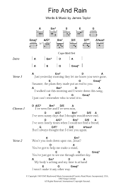 Fire And Rain Chords In 2020 Taylor Songs Lyrics And Chords Rain Words
