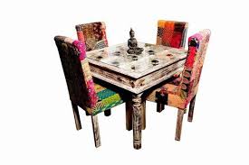 Hexagon illusion table and chairs set made of solid teakwood. Machine Made 4 Seater Moldy Dining Table Set At Price 34500 Inr Piece In Jodhpur Id 4839339