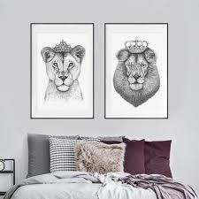 Black And White Lion Picture Framed The Lion King Art Print Lion Wall Art Lion King Art Lion Painting