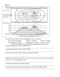 Topographic Map Worksheet Middle School In 2020 Map Worksheets Map Skills Worksheets Map Reading